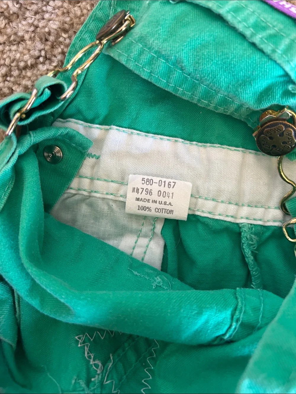 OshKosh B'gosh Bright Green Toddler Overall Shorts
